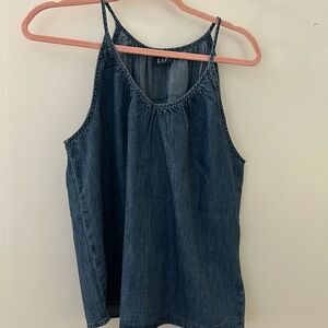 Gap Denim 100% Organic Cotton Halter Tank Top with Washwell Size XS